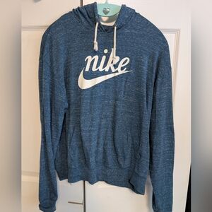 Nike Gym Vintage Lightweight Hoodie Blue Heathered Pullover Women’s Medium